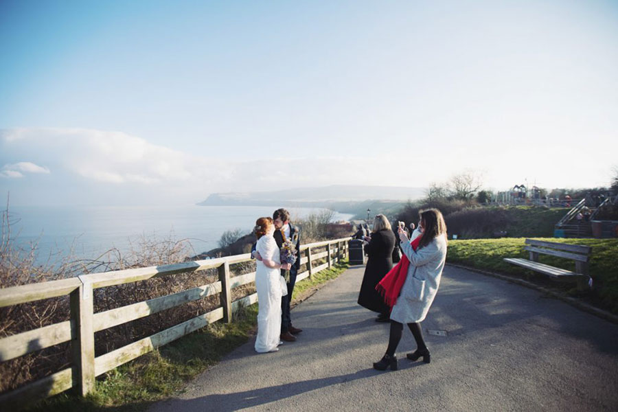 Robin Hoods Bay seaside wedding | Scarborough English seaside | Bride & groom shoot | Natural wedding photography | Vintage bride look