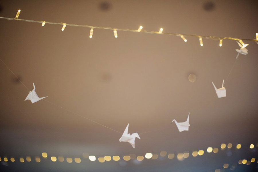 Fylingdales Village Hall wedding | Robin Hoods Bay seaside wedding | Scarborough English seaside | Bride & groom shoot | Natural wedding photography | Vintage bride look | Origami fairy lights decoration