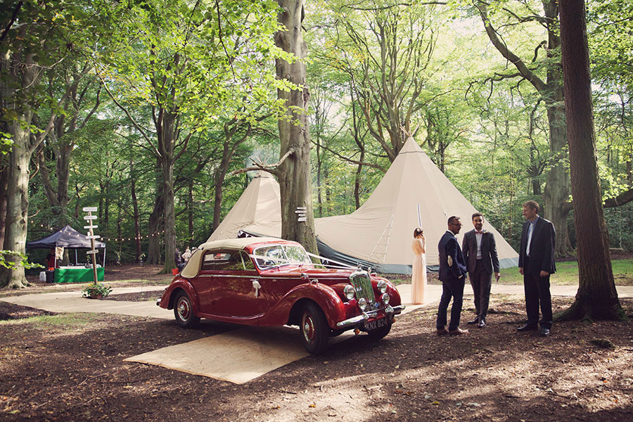 A photo of Yorkshire wedding venue Sheffield's outdoor tipi woodland Ecclesall Woods