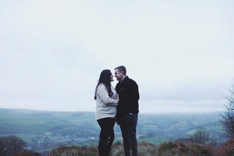 Abby & Carl ♡ Curbar Edge Engagement Photoshoot, Peak District