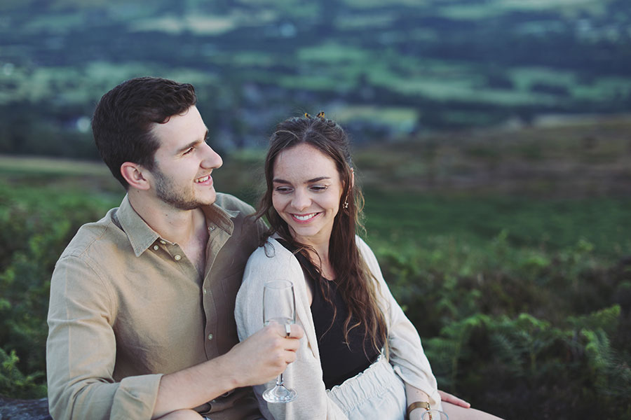 Peak District proposal photoshoot at Curbar Edge