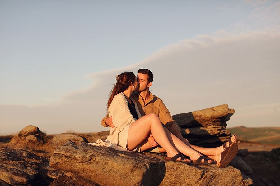 Peak District proposal photoshoot at Curbar Edge