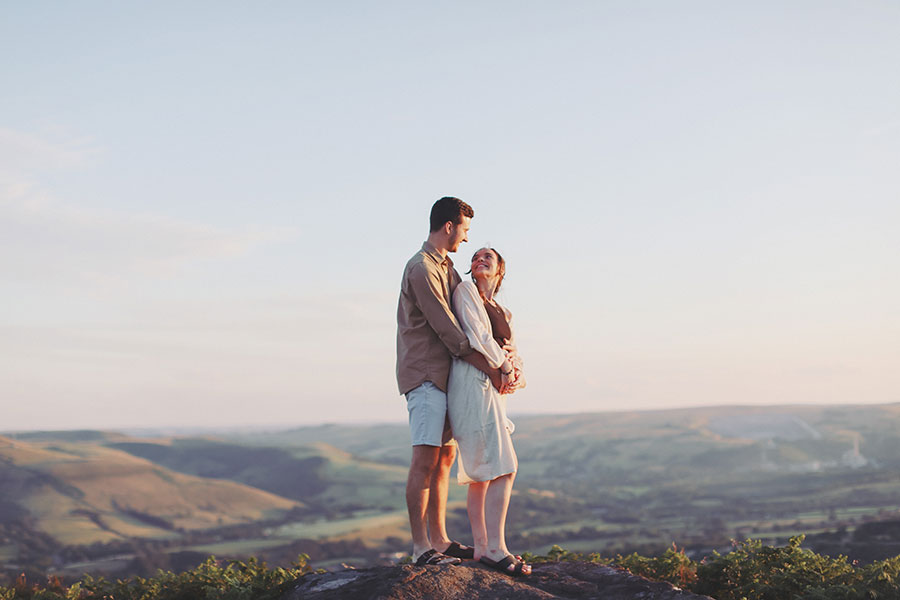 Peak District proposal photoshoot at Curbar Edge