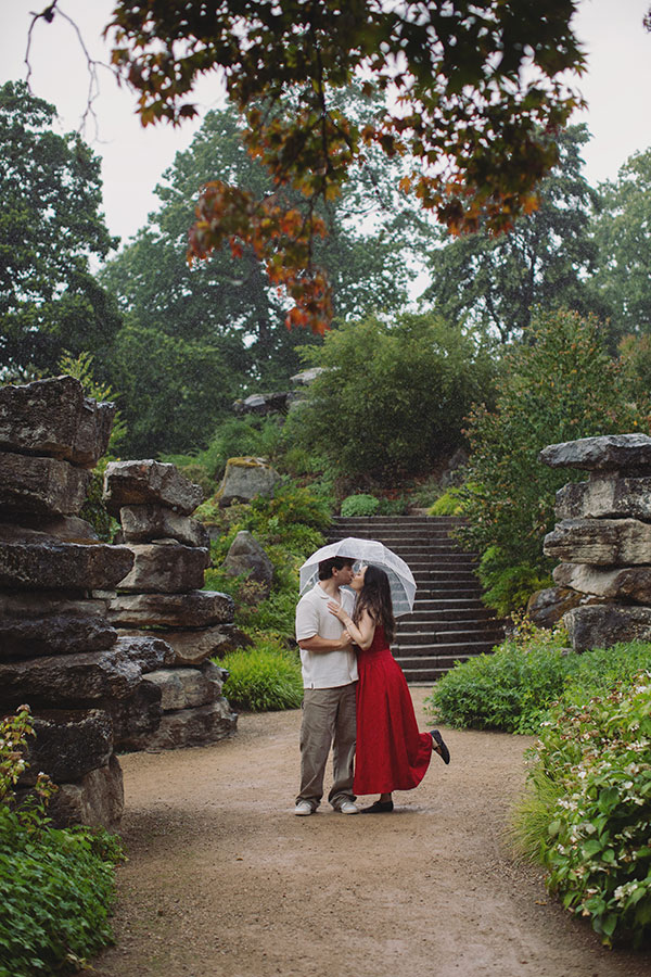 Chatsworth House Surprise wedding proposal photography with scenic gardens in the background.