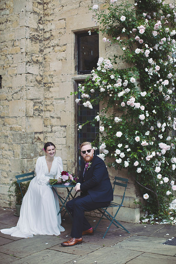 Couple celebrating their intimate Stamford Registry Office wedding with candid photography