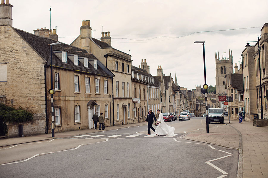 Couple celebrating their intimate Stamford Registry Office wedding with candid photography