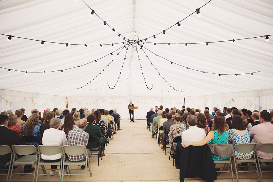 Emotional moment during the ceremony inside Cliff College Hotel – Cliff College wedding photography