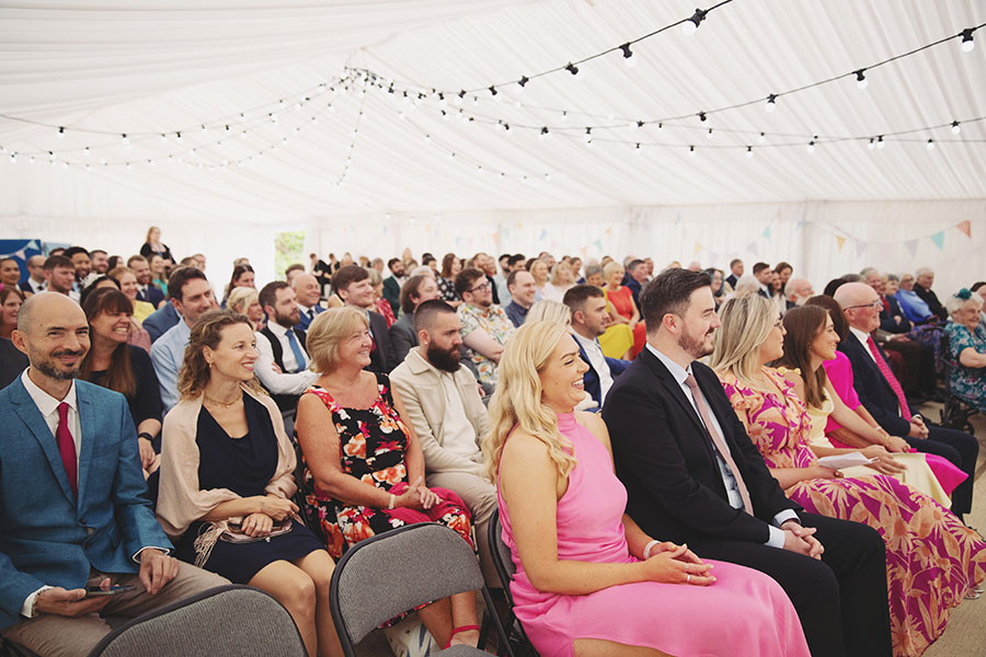 Emotional moment during the ceremony inside Cliff College Hotel – Cliff College wedding photography