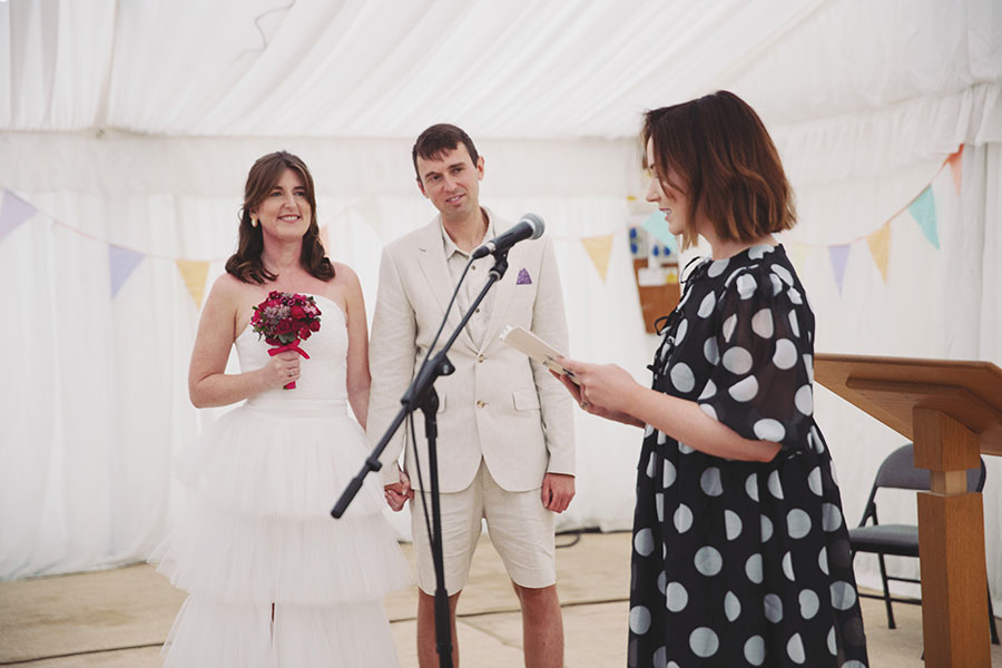 Emotional moment during the ceremony inside Cliff College Hotel – Cliff College wedding photography