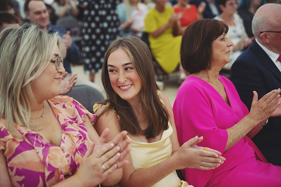 Emotional moment during the ceremony inside Cliff College Hotel – Cliff College wedding photography