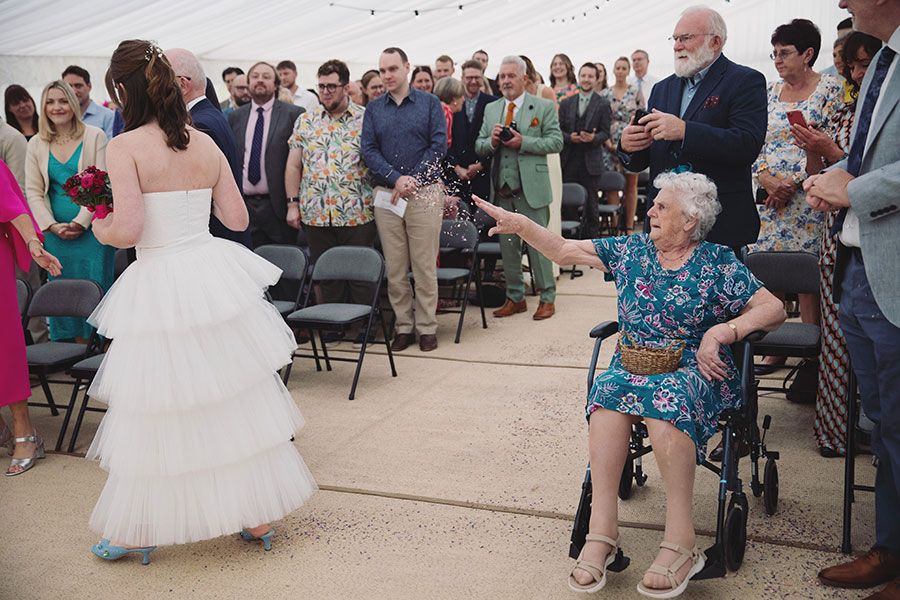 Emotional moment during the ceremony inside Cliff College Hotel – Cliff College wedding photography