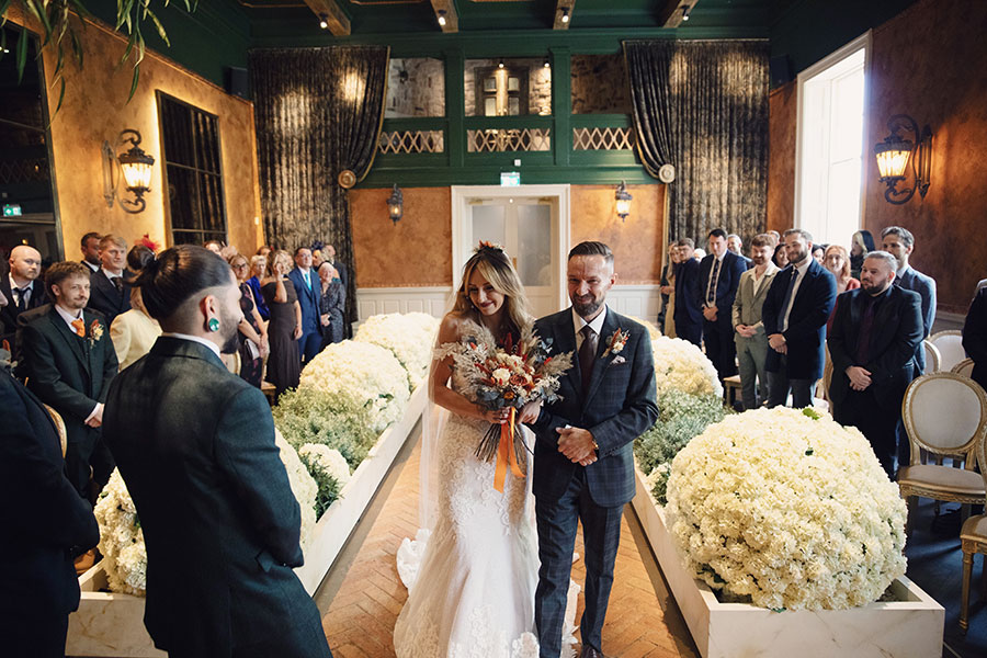 Real wedding ceremony at The Croft Hotel Darlington with guests watching