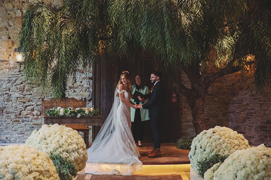 Real wedding ceremony at The Croft Hotel Darlington with guests watching