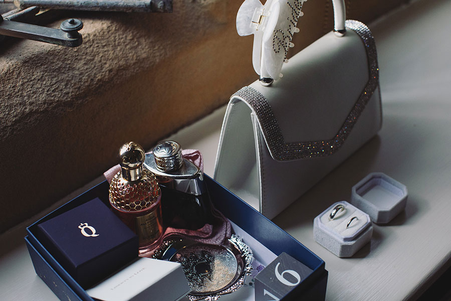 Elegant table styling at the Fischer’s Baslow Hall wedding reception in Derbyshire