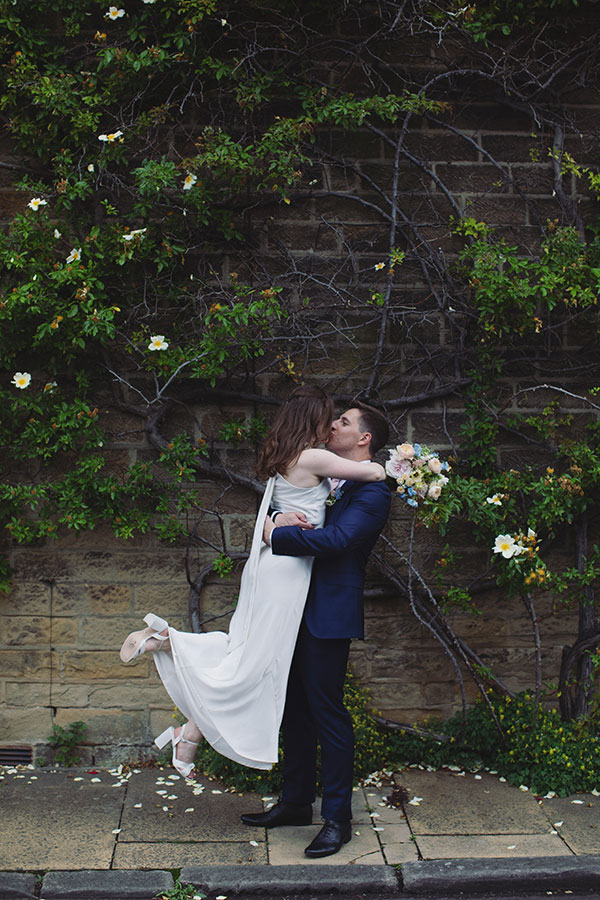 Bakewell Town Hall wedding portraits of bride & groom