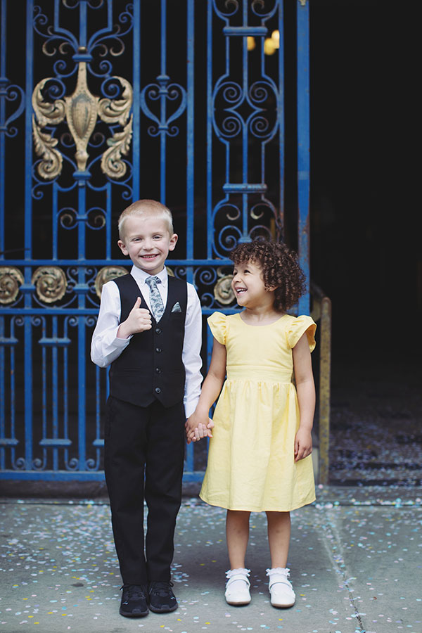 Sheffield Town Hall wedding confetti moment outside the main entrance”