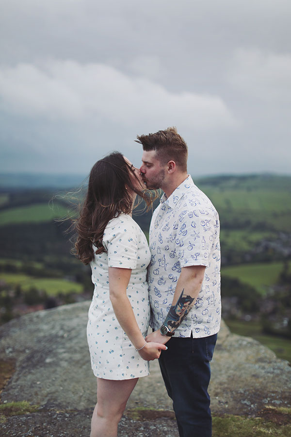 Diana & Alex ♡ Peak District Engagement Photoshoot 17 Engaged couple Diana and Alex looking at each other during their Peak District engagement photoshoot.