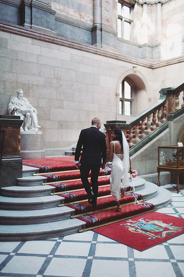 Natural wedding portraits of Rich and Shaily in Sheffield city centre