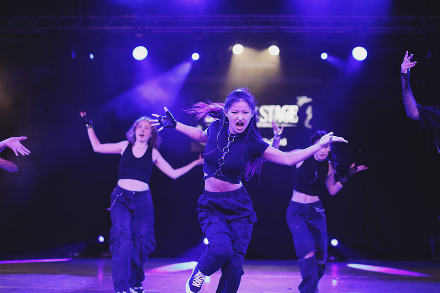 UK Kpop Dance Competition ♡ Steal The Stage 2025 117 Close-up of a dancer’s intense stage expression during a K-pop cover performance.