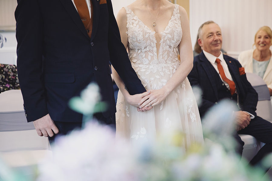 Documentary-style Stamford Registry Office wedding photography of happy couple