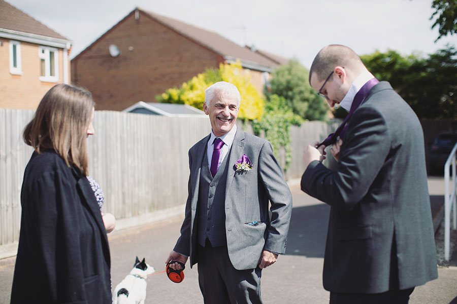 Documentary-style Stamford Registry Office wedding photography of happy couple