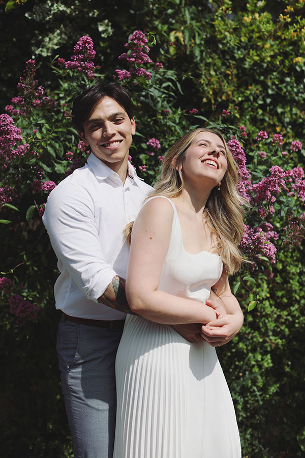 Natural candid moment during a Knaresborough engagement photoshoot in North Yorkshire.