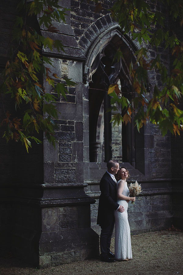 Natural couple portraits around Sheffield General Cemetery after Samuel Worth Chapel wedding