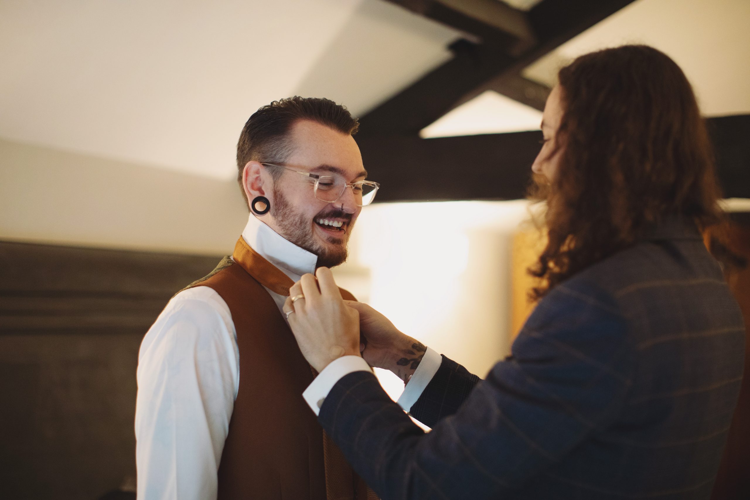 Morning preparations at Hazlewood Castle wedding in Leeds