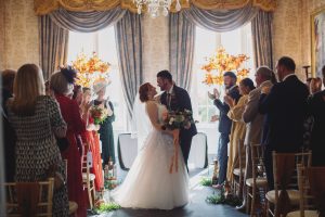 Esther & Lee ♡ Hazlewood Castle Wedding, Leeds 1 Esther and Lee during their Hazlewood Castle wedding ceremony in Leeds