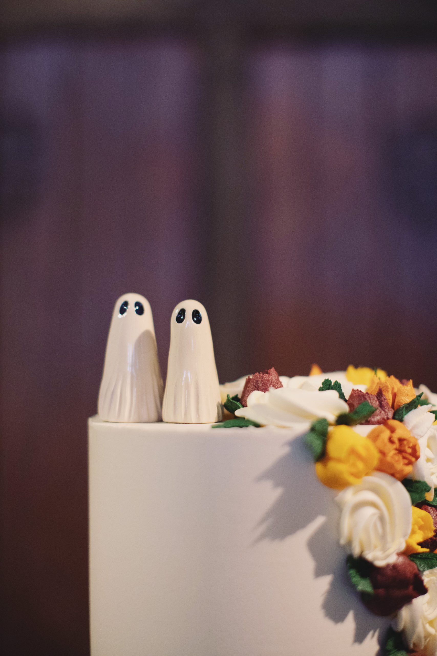 Cute spooky ghost wedding cake topper