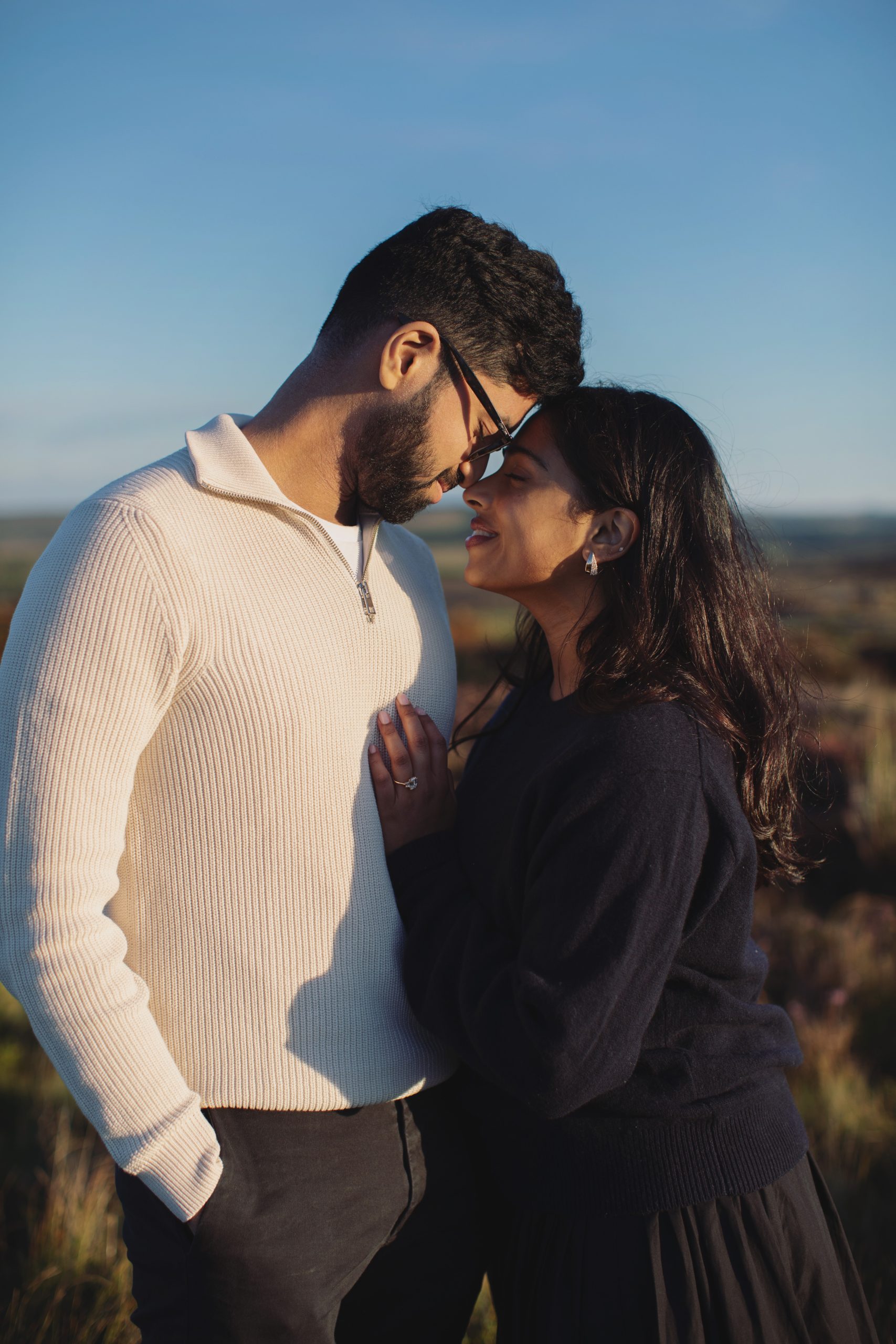 Peak District Proposal Photographer ♡ Rahul & Rhea’s Surprise Proposal at Curbar Edge 24 Romantic proposal photography at Curbar Edge in Derbyshire.