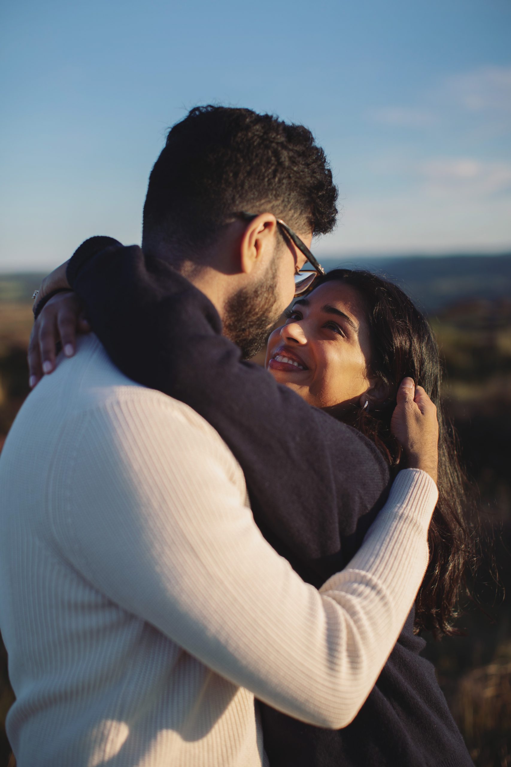 Peak District Proposal Photographer ♡ Rahul & Rhea’s Surprise Proposal at Curbar Edge 21 Romantic proposal photography at Curbar Edge in Derbyshire.