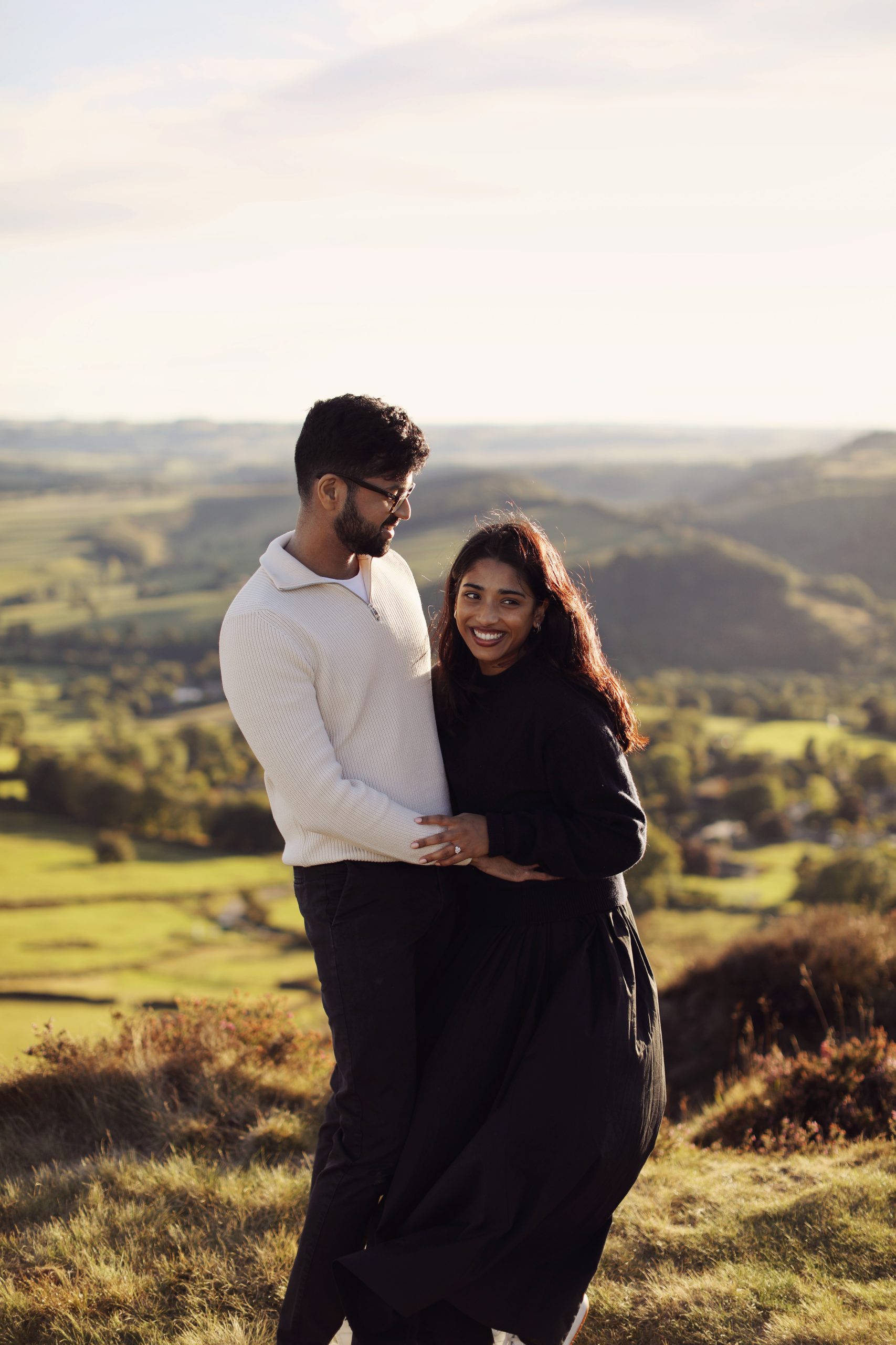 Peak District Proposal Photographer ♡ Rahul & Rhea’s Surprise Proposal at Curbar Edge 18 Romantic proposal photography at Curbar Edge in Derbyshire.