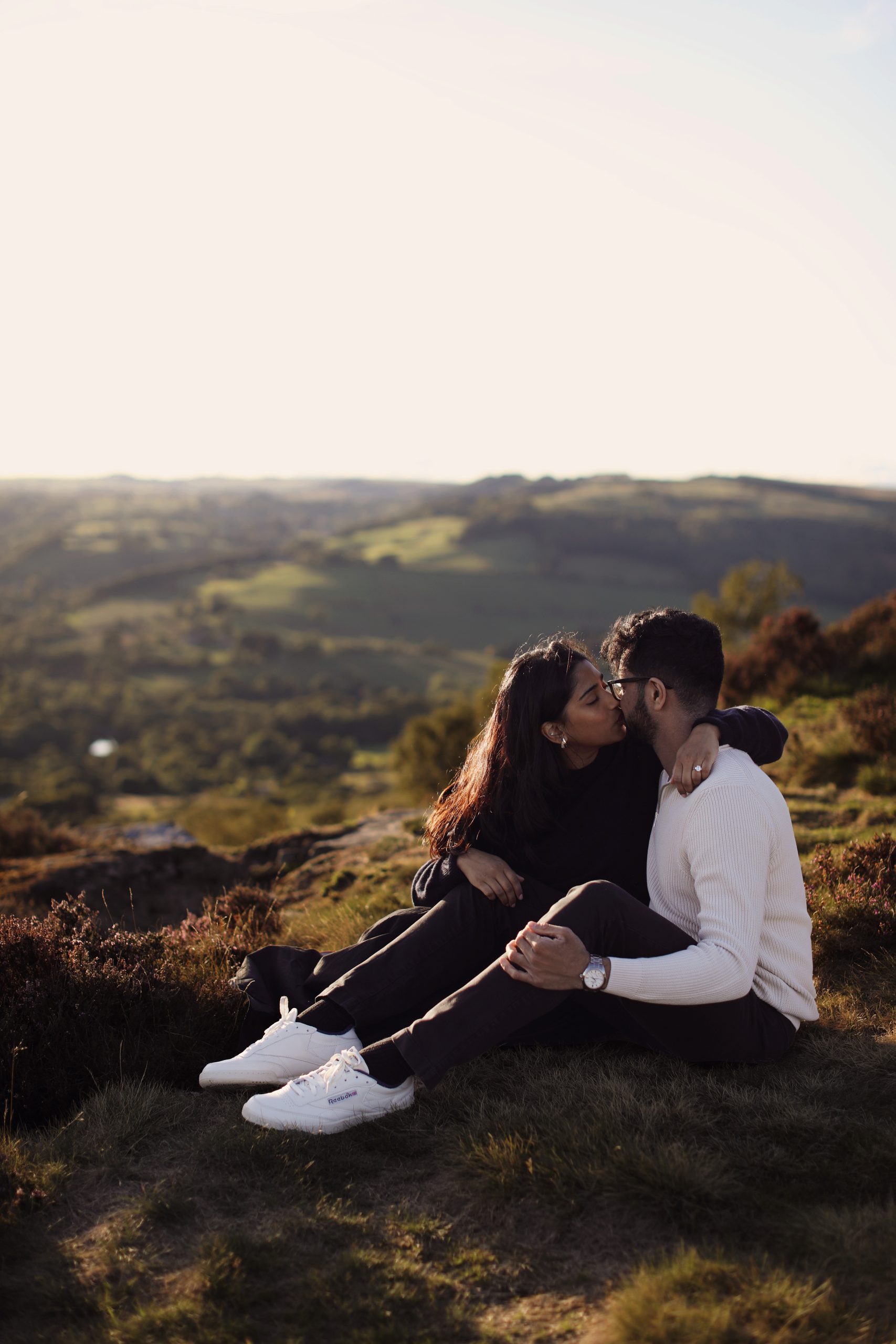 Peak District Proposal Photographer ♡ Rahul & Rhea’s Surprise Proposal at Curbar Edge 8 Romantic proposal photography at Curbar Edge in Derbyshire.