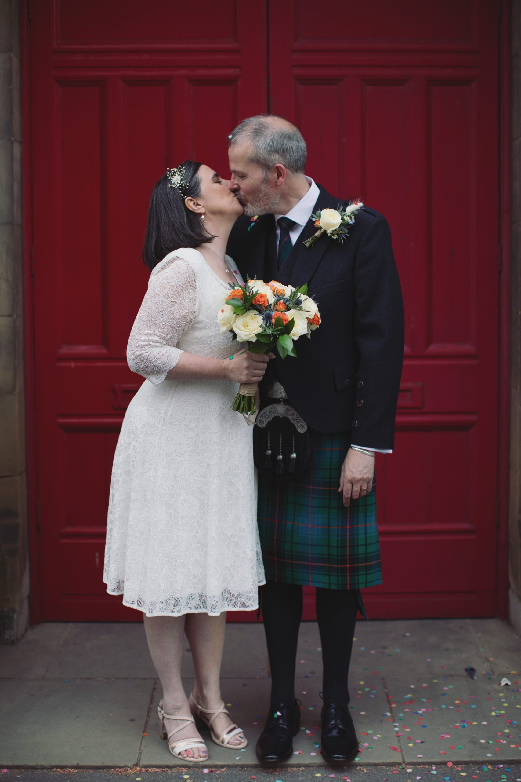 Siobhan & Jonathan ♡ Bakewell Town Hall Wedding 22 Siobhan and Jonathan walking through Bakewell following their registry office wedding.