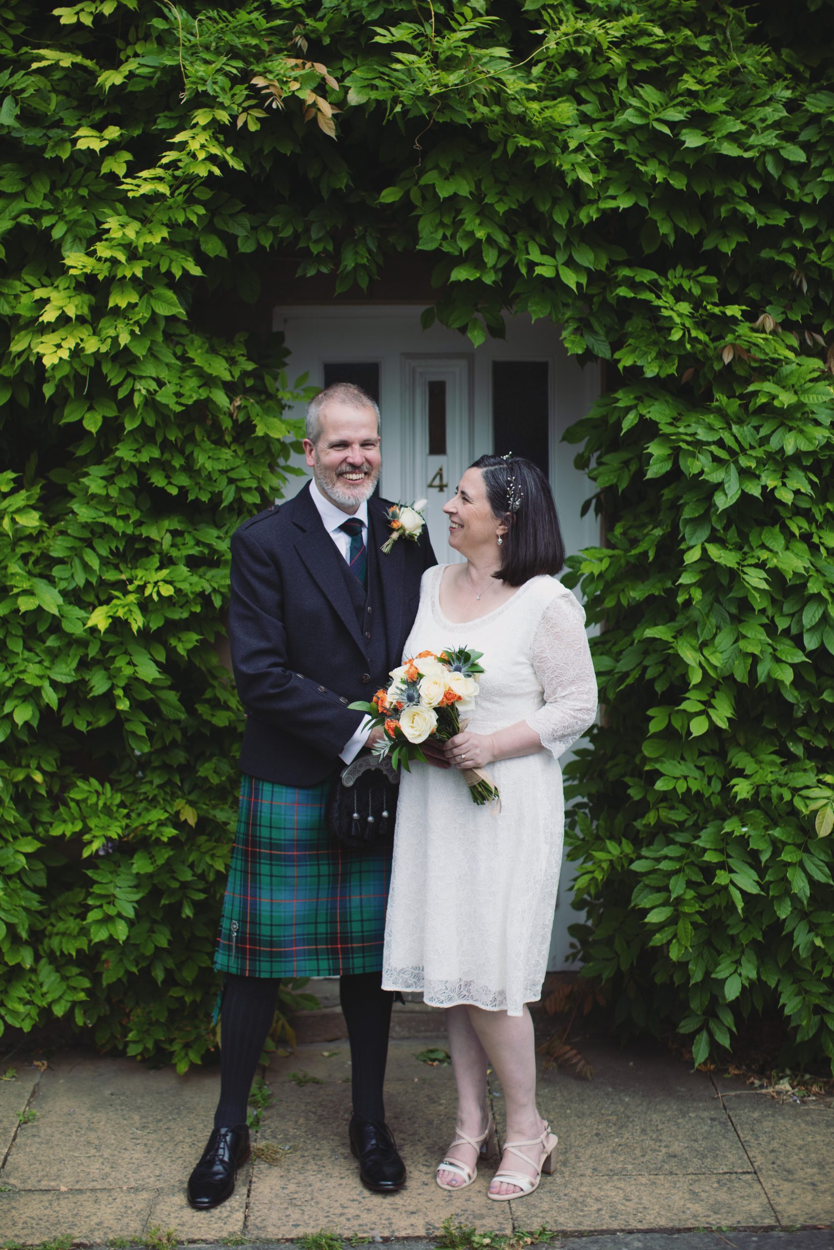 Siobhan & Jonathan ♡ Bakewell Town Hall Wedding 24 Siobhan and Jonathan walking through Bakewell following their registry office wedding.