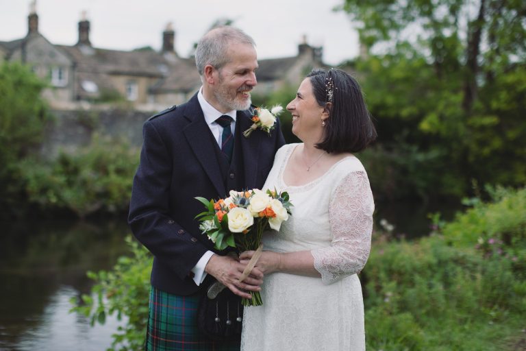 Siobhan & Jonathan ♡ Bakewell Town Hall Wedding 1 Siobhan and Jonathan walking through Bakewell following their registry office wedding.