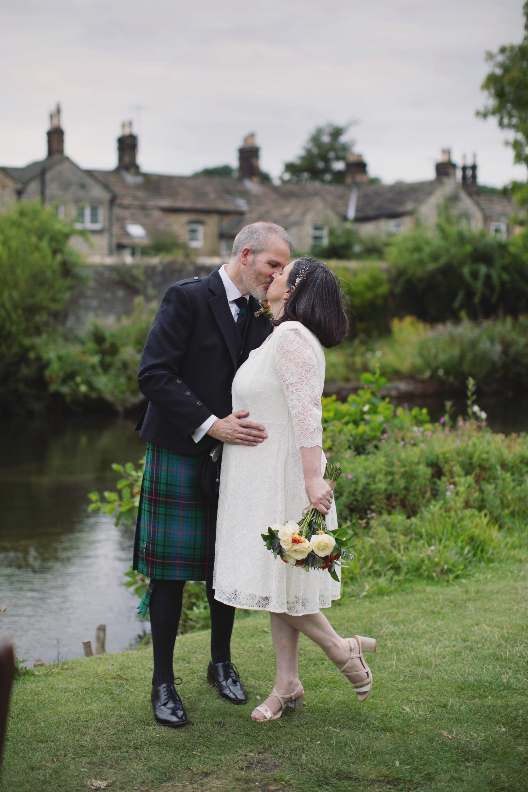Siobhan & Jonathan ♡ Bakewell Town Hall Wedding 31 Siobhan and Jonathan walking through Bakewell following their registry office wedding.