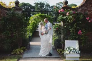 Bride and groom portrait at Thorpe Garden wedding venue