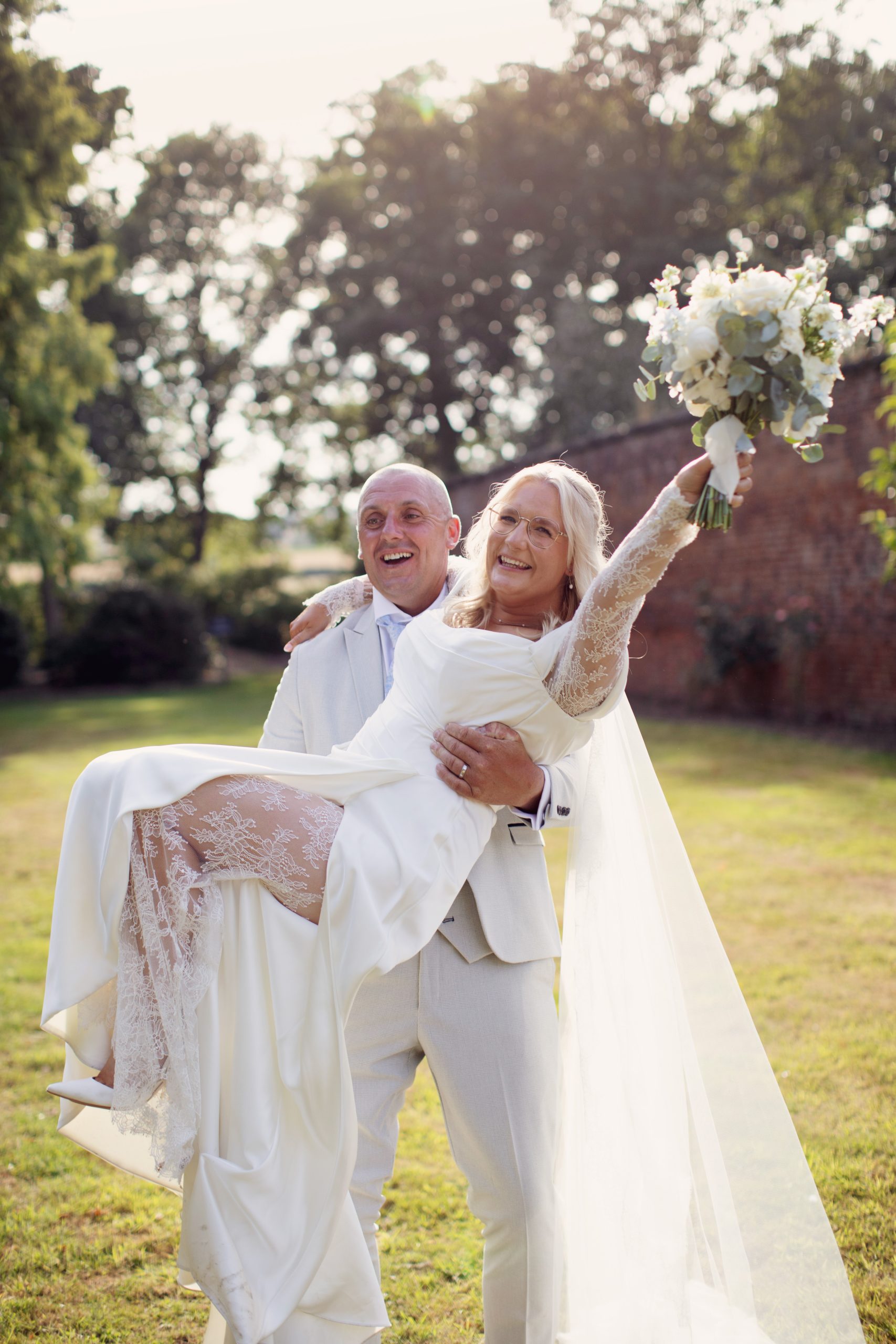 Marisa & Steven ♡ Thorpe Garden Wedding Photography 59 Bride and groom portrait at Thorpe Garden wedding venue