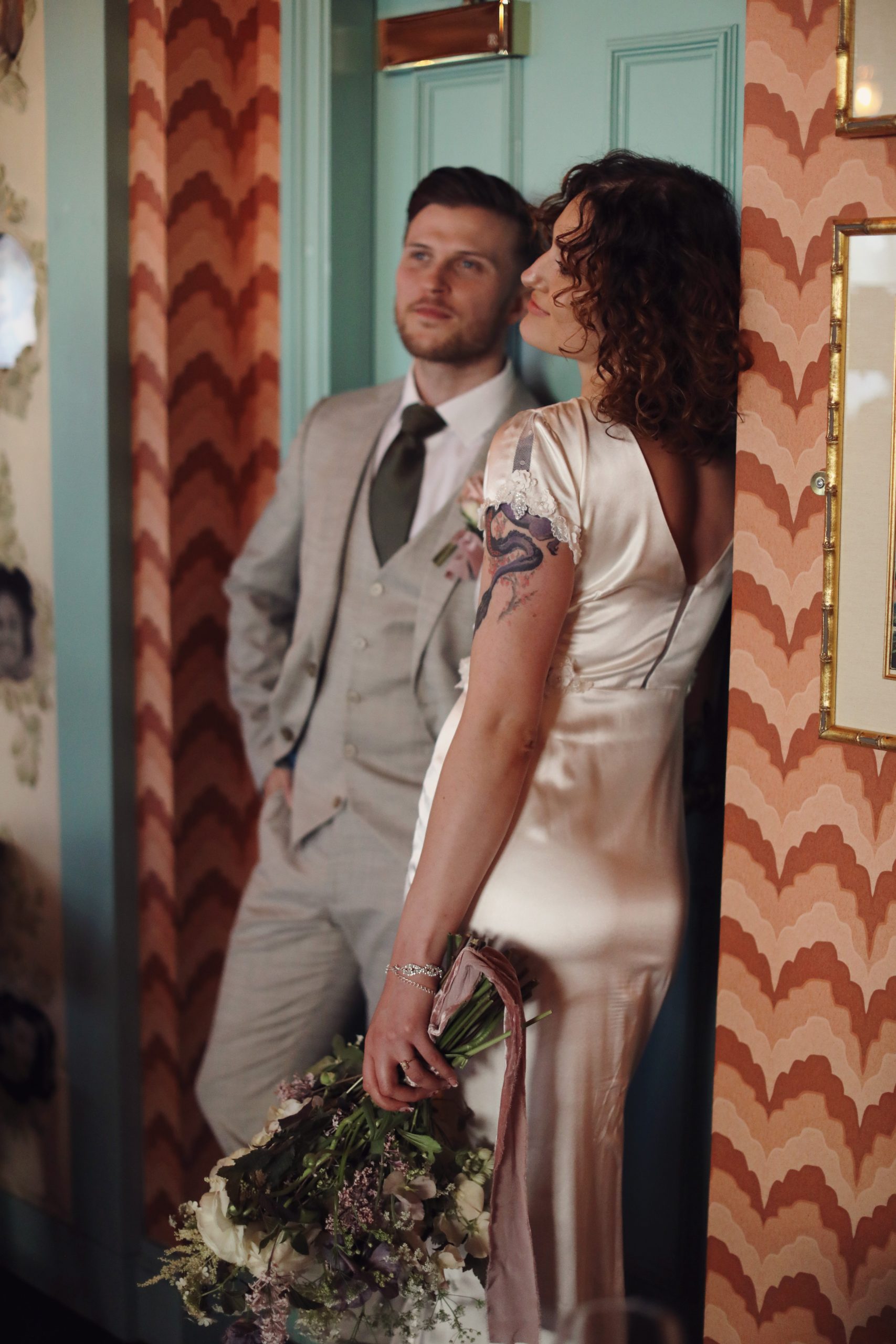 1920s-inspired wedding styling with elegant vintage details.