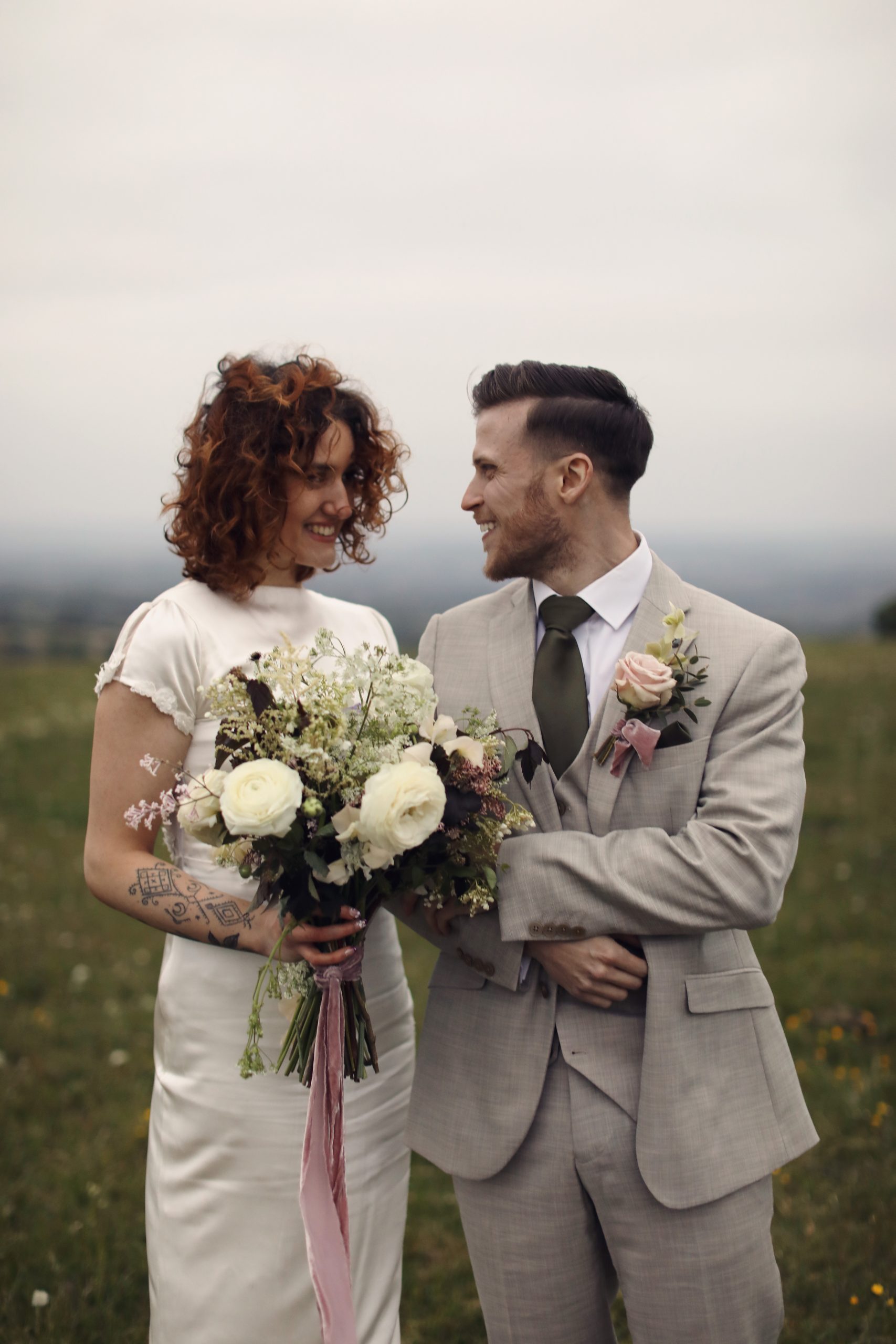 Romantic wedding portraits with soft, natural light.