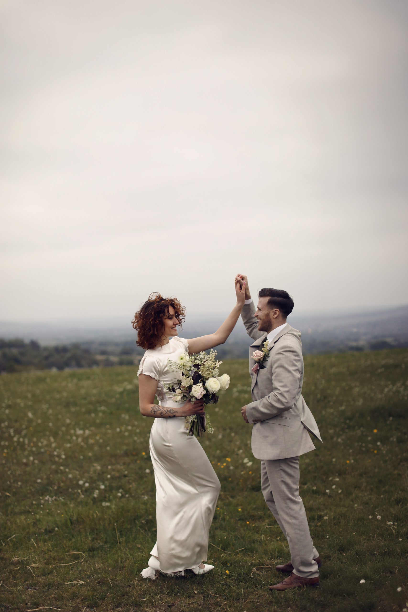 Romantic wedding portraits with soft, natural light.
