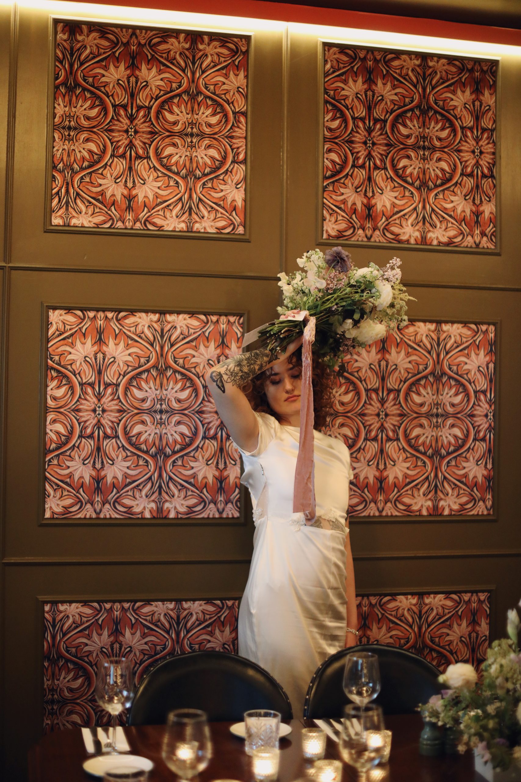 Vintage wedding inspiration featuring classic bridal fashion and florals.