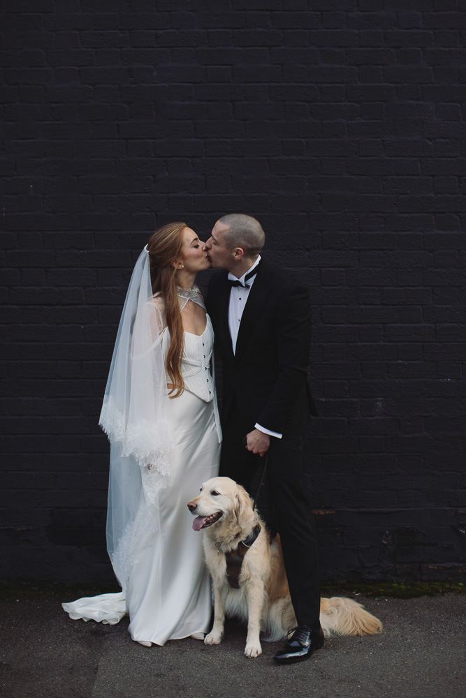 Ellie & Kamen ♡ The Victoria Wedding Venue, Sheffield 40 Bride and groom with their pet dog at The Victoria wedding venue Sheffield