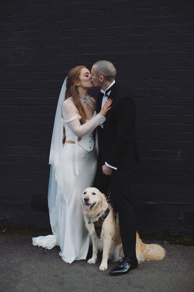 Ellie & Kamen ♡ The Victoria Wedding Venue, Sheffield 43 Bride and groom with their pet dog at The Victoria wedding venue Sheffield
