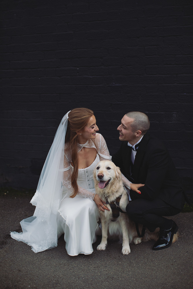 Ellie & Kamen ♡ The Victoria Wedding Venue, Sheffield 44 Bride and groom with their pet dog at The Victoria wedding venue Sheffield