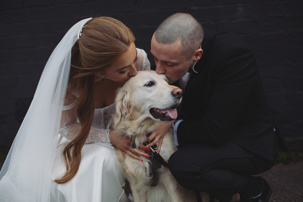 Ellie & Kamen ♡ The Victoria Wedding Venue, Sheffield 42 Bride and groom with their pet dog at The Victoria wedding venue Sheffield
